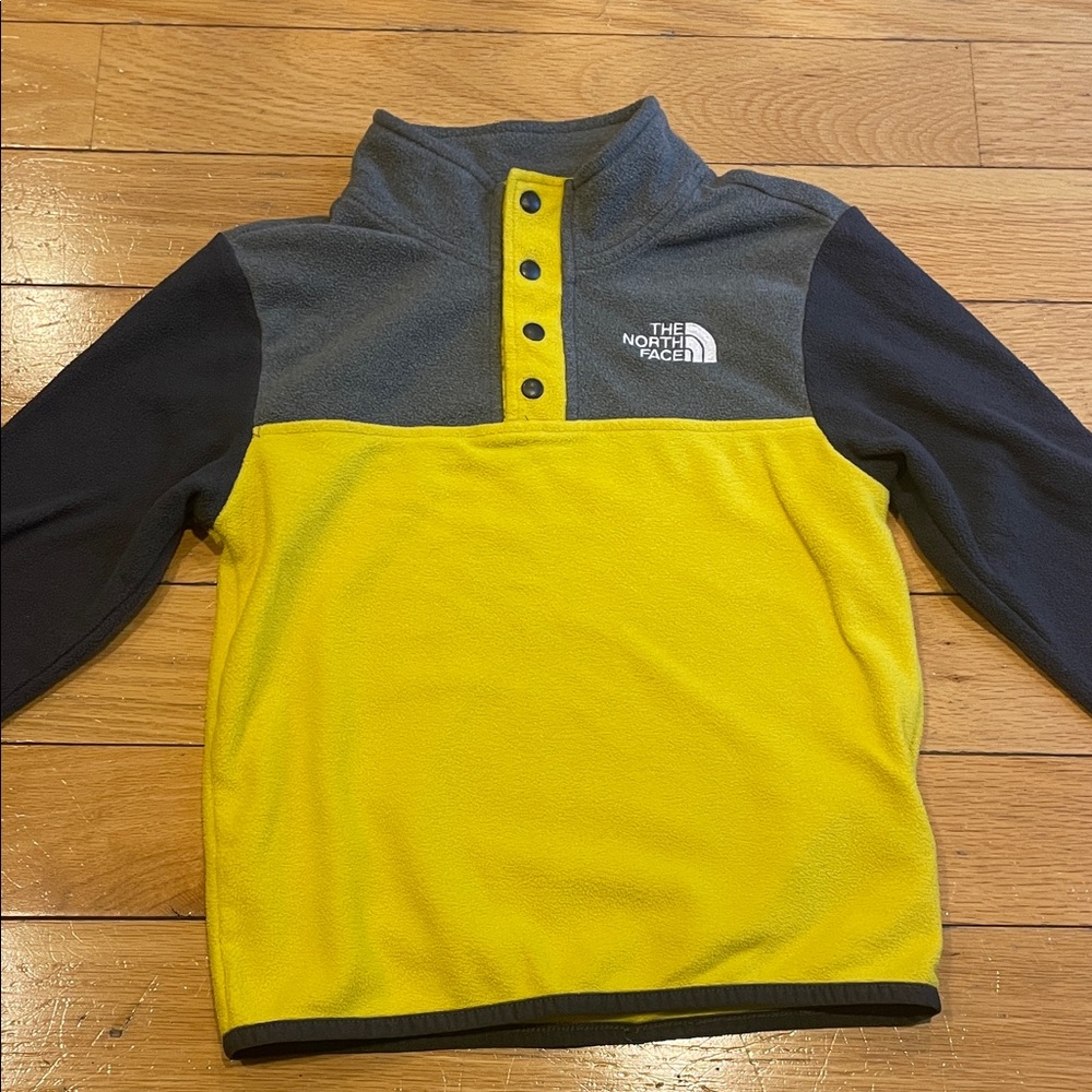 The North Face Yellow and Black Fleece Pullover